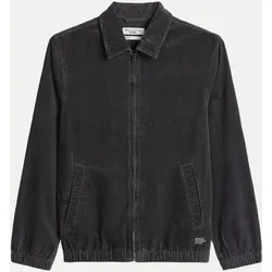 Cord-Overshirt mit Reißverschluss Schwarz L