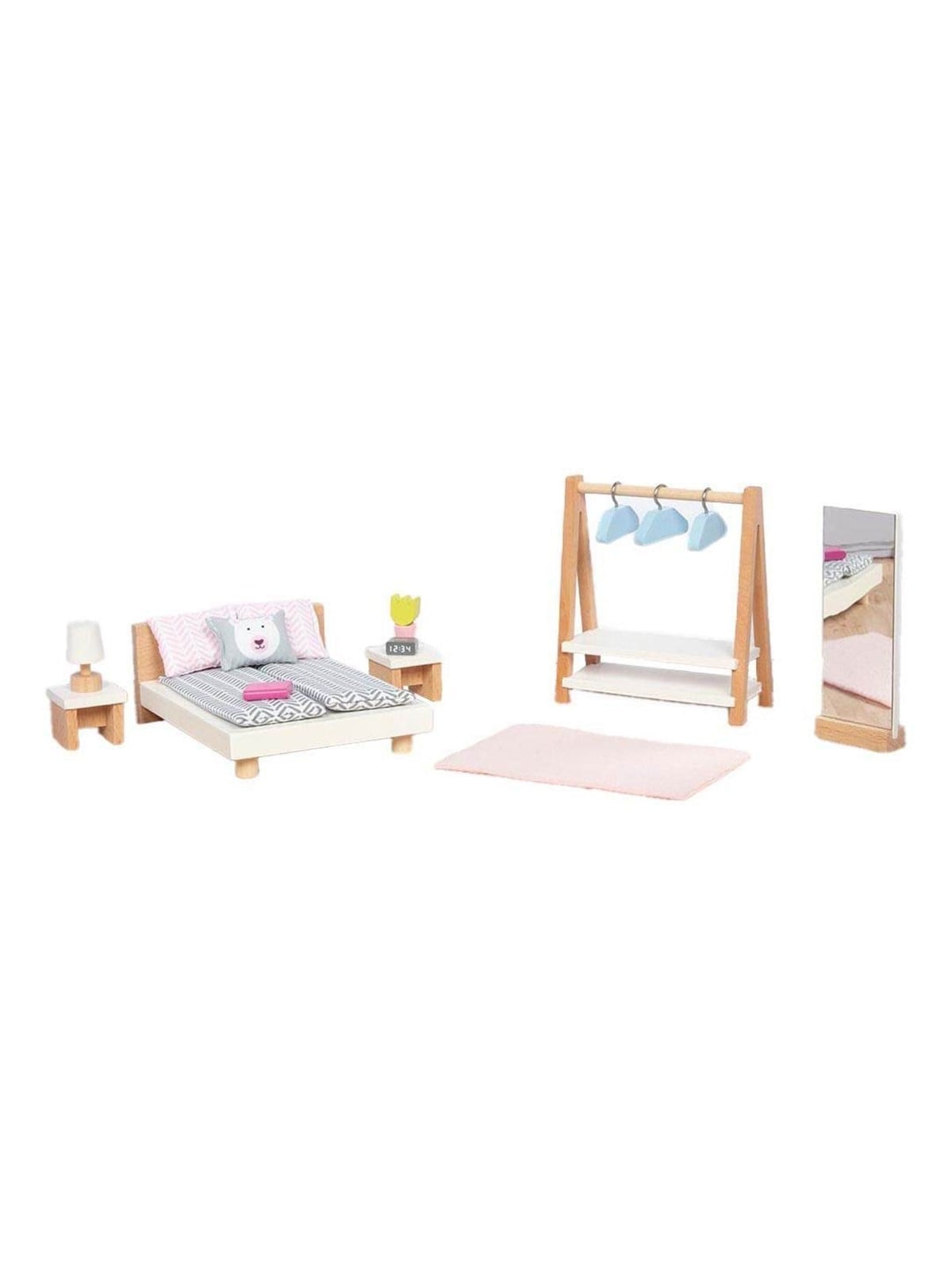 Goki Wooden Doll Furniture Bedroom 18pcs.