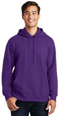 Port & Company PC850H Fan Favorite Fleece Pullover Hooded Sweatshirt in Team Purple size 4XL   Cotton/Polyester Blend