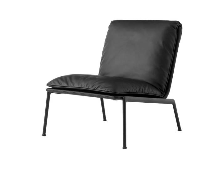 &Tradition Muno LN18 Lounge-Sessel Dark chrome-Noble leather Black