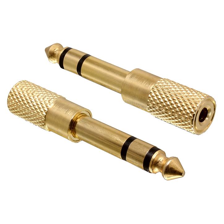 Delock Adapter, Klinke 6,35mm Stecker an 3,5mm Buchse, 3Pin, Metall, (65361) (Klinkenadapter) (65361)