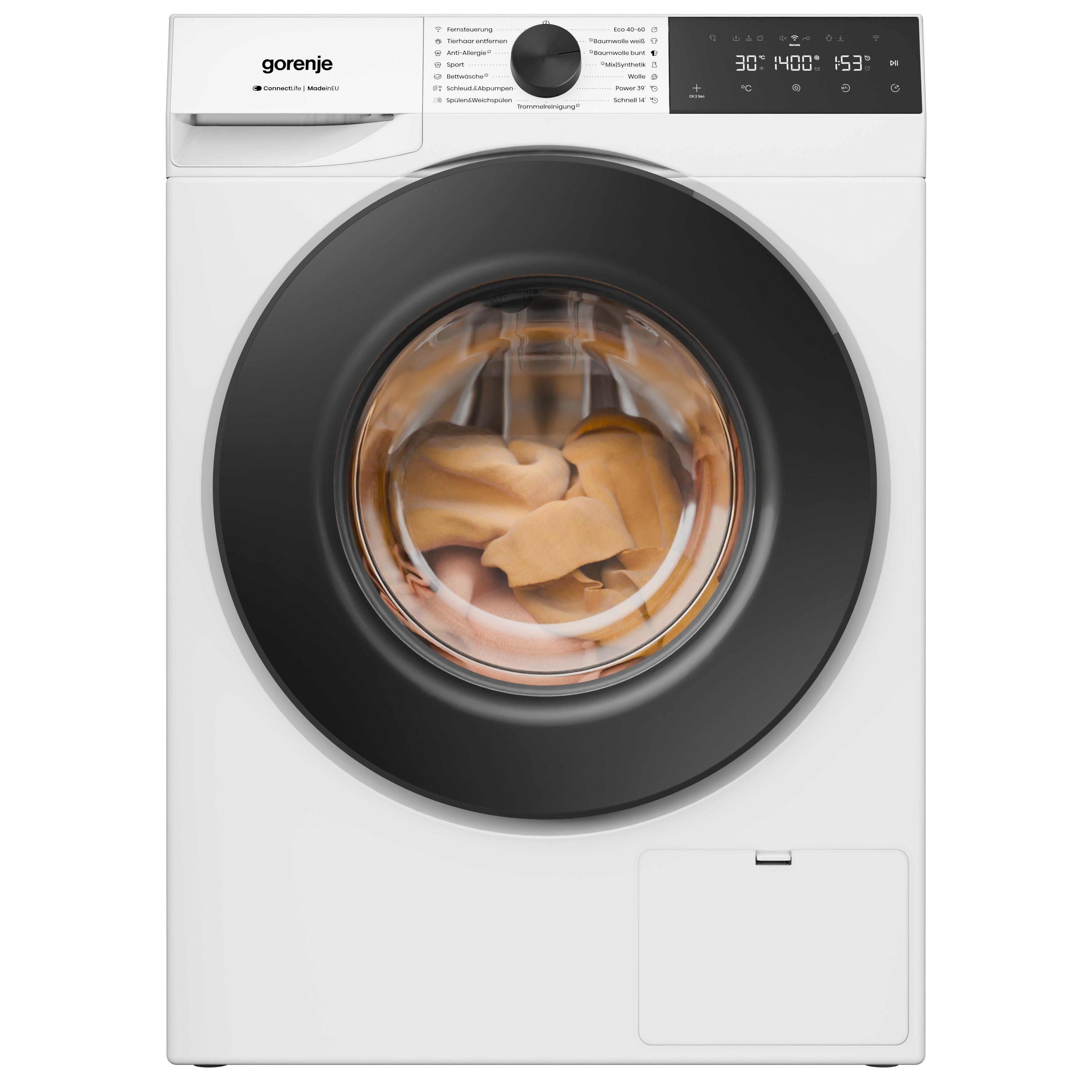 Gorenje W5G474A2P1 Waschmaschine 7 kg Fassungsvermögen, 1400 U/min., WiFi-Funktion, AdaptTech, ConnectLife, UltraClean, Easydose, weiß