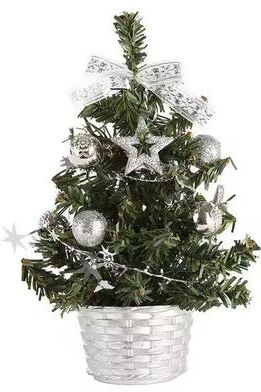 Inspire Select Artificial Christmas Tree 20 30 40 Cm DIY Home & Bedroom Party Decoration, 2025 New Year Gift chrome 40cm