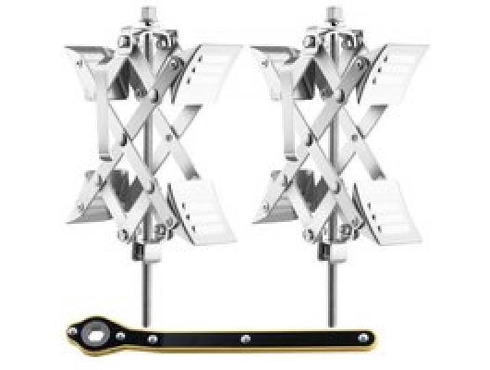 VEVOR Unterlegkeil für Wohnmobile, X-förmiger Unterlegkeil zur Stabilisierung von Wohnmobilen, für Reifenbreiten von 3,8 bis 25,4 cm, 2 Stk. Unterlegkeile mit Ratschenschlüssel und Aufbewahrungstasche
