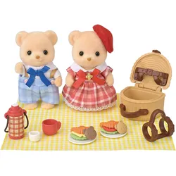 Sylvanian Families SYLVA Biscuit Bear Sister & Brother - Delicious Picnic