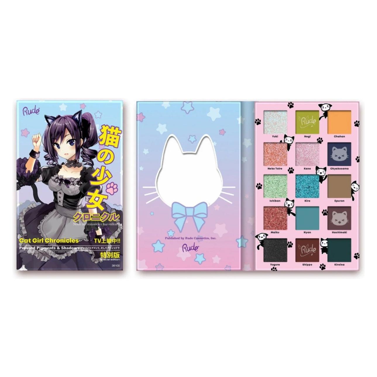 Rude Cosmetics Cat Girl Chronicles, Lidschattenpalette, 15 Farbtöne (74847633)