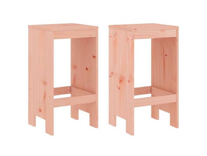 GHVBNMF Barhocker 2er Set 40x36x75 cm Massivholz Douglasie Garten Rustikale Hocker aus unbehandeltem Douglasienholz für Terrasse, Balkon und Garten mit Fußstütze für Komfort.