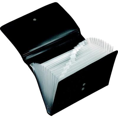 Veloflex Fächertasche mit 12 Registerfächer und Magnetverschluss schwarz Packung mit 6 Stück