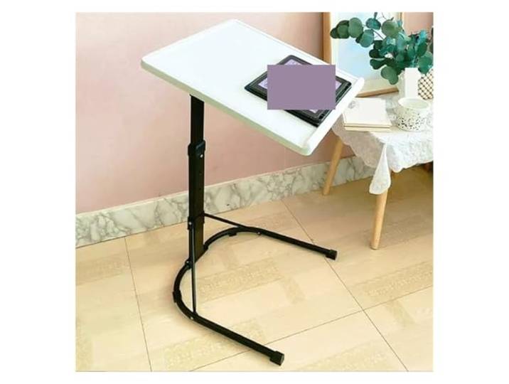 GTOULHH Überbetttisch Beistelltisch Klappbarer Stehpult Betttische C-förmiger Hebetisch Überbett Nachttisch Leichtgewicht Einstellbar Sofa Beistelltisch für Zuhause(White)