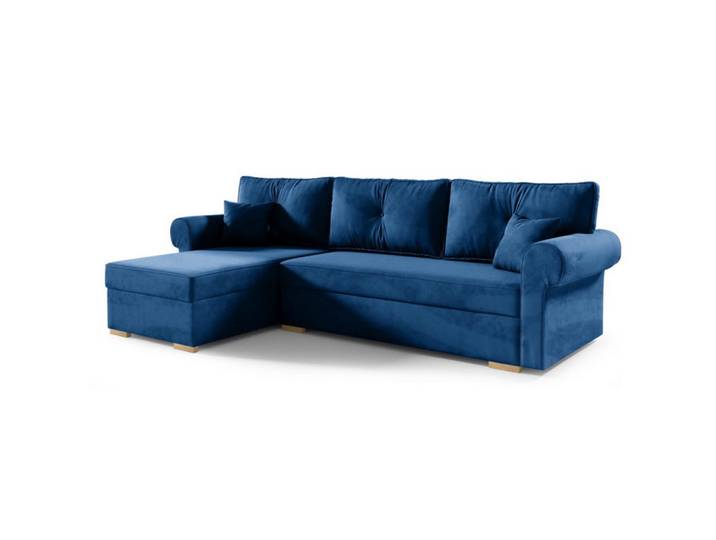 Sepro Meble Ecksofa Granat Lion Mit Schlaffunktion Links, Blau, 238x85 cm, Wohnzimmer, Sofas & Couches, Wohnlandschaften, Ecksofas