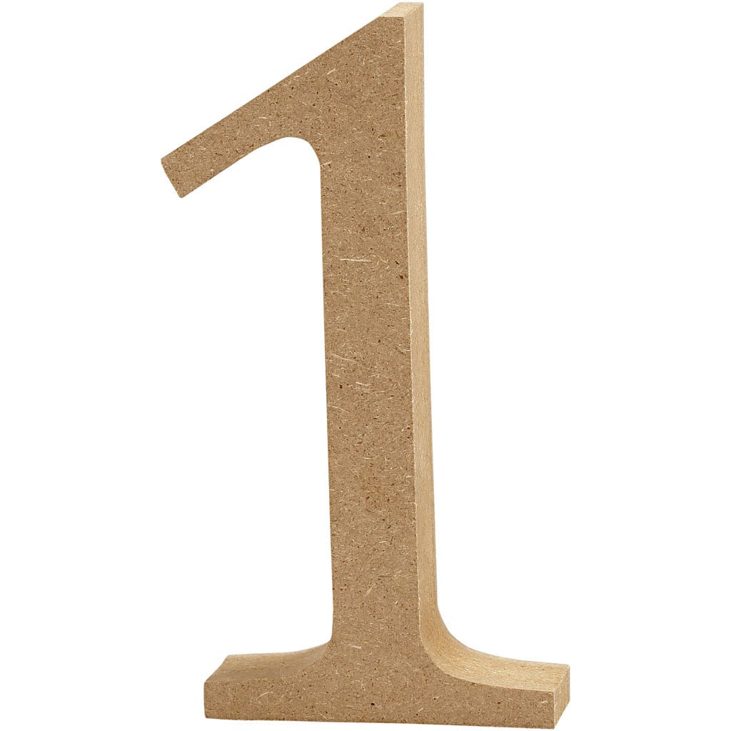 Creativ Company MDF bord nummer 1 met een hoogte van 13 cm en een dikte van 2 cm