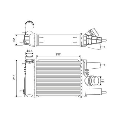 VALEO Ladeluftkühler 822916 für NISSAN