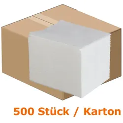 Einwegtücher WIPEX-Vliestücher AIRLAID MarS weiß 30 x 38 cm Karton je 10 x 50 Tücher Z-gefaltet
