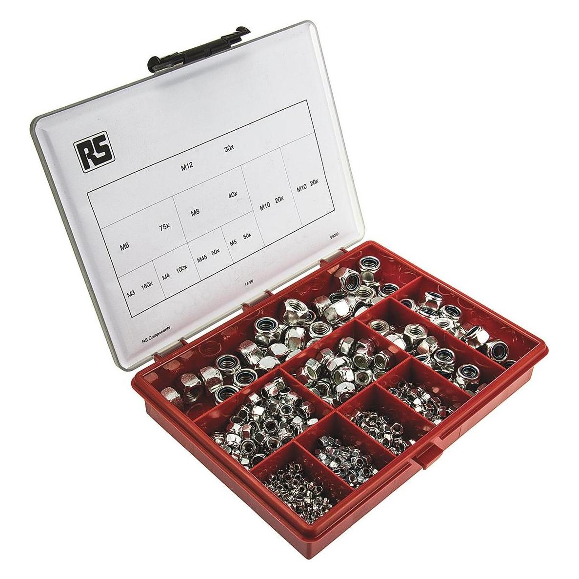 RS PRO Selbstsichernd Muttern Sortiment (M10, M12, M3, M4, M5, M6, M8) (278095)