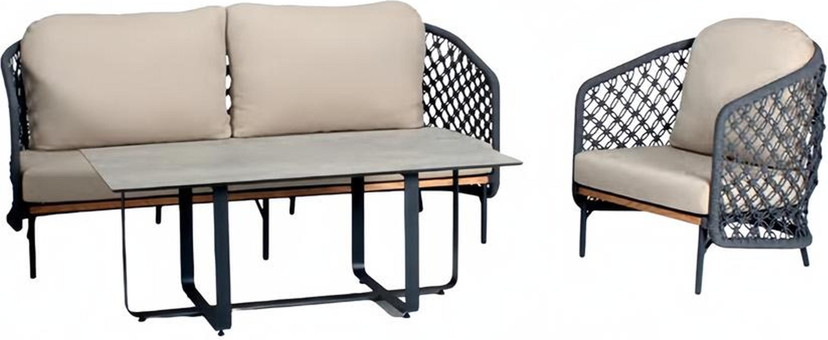 Garten Rattanmöbel Sofagarnitur Terrasse Set Möbel Balkon Outdoor Lounge 3tlg.