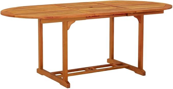 Gartentisch ausziehbar Massivholz Eukalyptus 200x100x75 cm mit Schirmloch wetterfest für Garten Terrasse Balkon Outdoor ideal als Esstisch Loungetisch