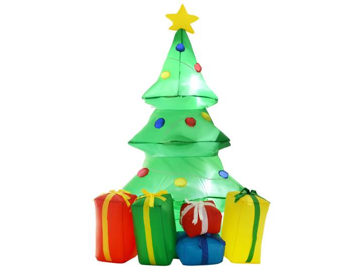 Homcom Weihnachtsdekoration aufblasbar mit LED-Licht, 150 cm Wasserdicht, Mehrfarbig, Textil, 65x150x75 cm, Dekoration, Weihnachtsdekoration