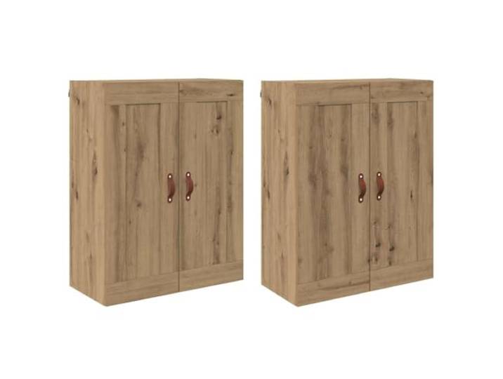 KGFHERENB Wandschrank 2er Set Hängeschrank Artisan Eiche 69,5x34x90 cm Platzsparender Wand-Sideboard Doppelpack für Wohnzimmer und Büro mit geschlossenen Türen für ordentliche Aufbewahrung.