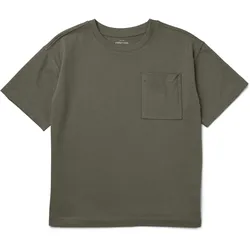 Tchibo - Kinder-Heavy-T-Shirt mit überschnittenen Schultern - Mädchen - Gr. 158/164 - olivgrün
