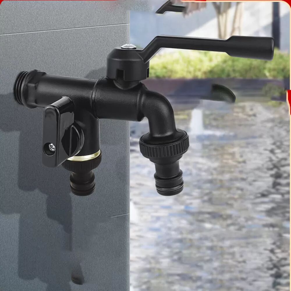 INF Wasserhahn mit zwei Ausgängen und Ventil Kupfer