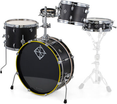 Dixon Little Roomer 5pc Set GBK Gloss Black mit gelbem Bassdrum