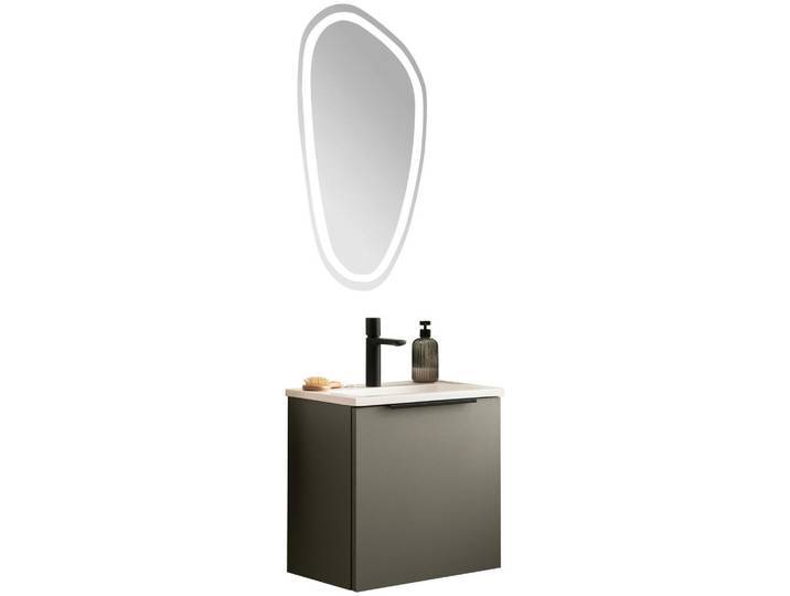 Novel Gästebad Nv.039, Grün, F, 51.2 cm, Goldenes M, Made in Germany, Griffeauswahl, hängend, Badezimmer, Gäste-WC