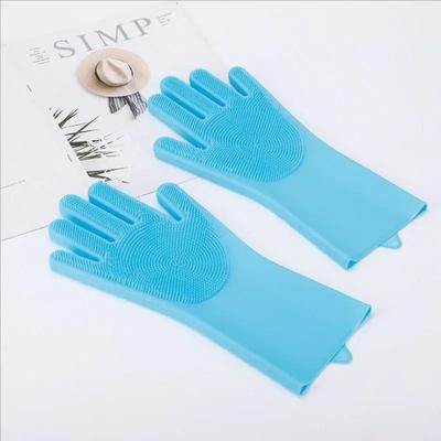 Uplift Picks Silicone Pet Bathing Gloves Grooming Brush Gloves For Dogs And Cats blue