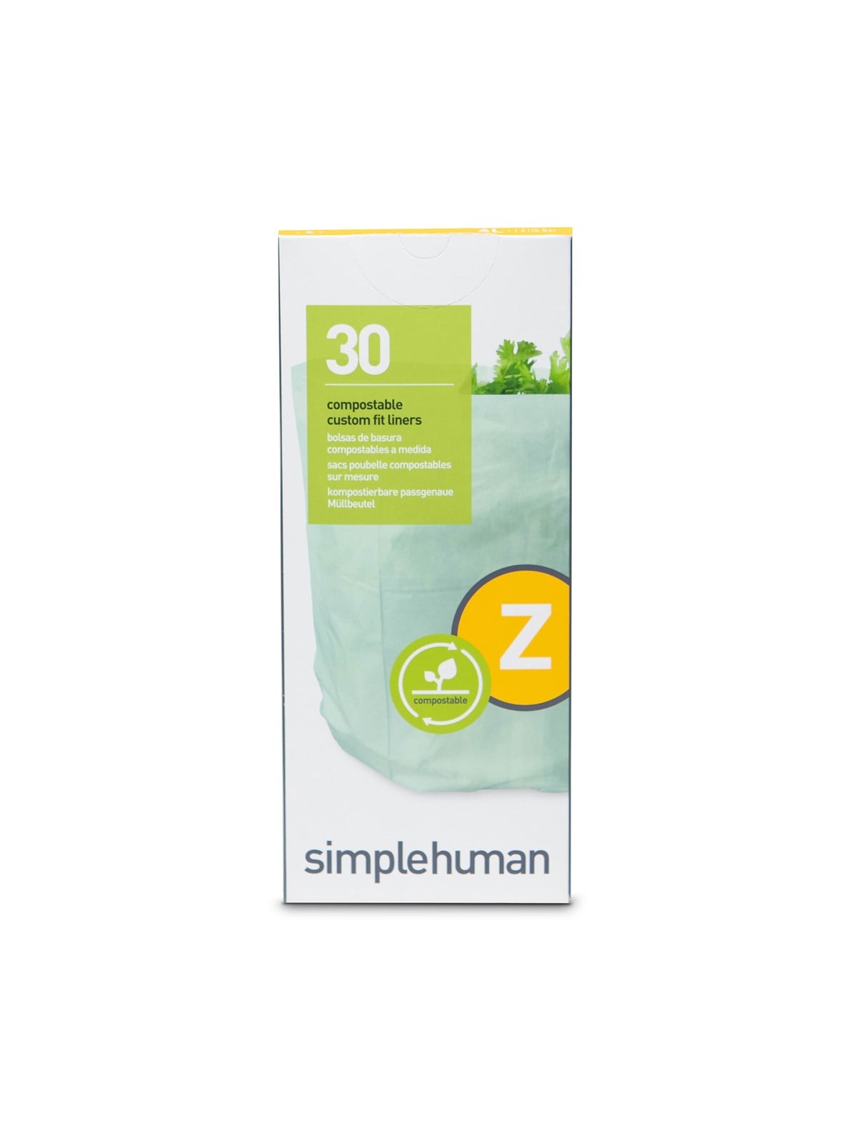 Simplehuman Code Z maßgeschneiderte Müllbeutel, Packung mit 30, weiß