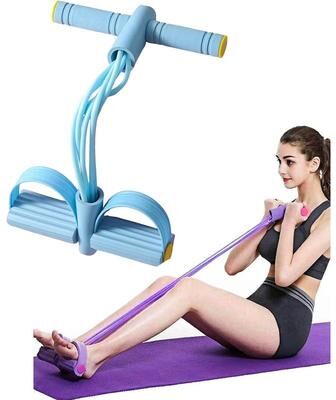 Market Central Tube Resistance Band Set For Full Body Home Workouts sky Blue