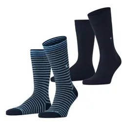 Burlington 2P Everyday Stripe Socks Schwarz/Blau Gr 40/46 Herren