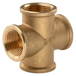 Messing Gewinde-Fitting Kreuzstück 3/4" IG (DN20) - schwere Ausführung