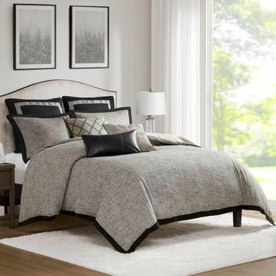 Jla Home/Bed Reed Comforter Bed Set Gray, Queen, Gray