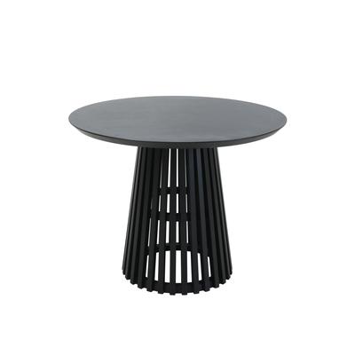 Esstisch SIT "Portland Ø 100 cm mit Säulengestell & Schweizer Kante", schwarz (schwarz, schwarz, schwarz), B:100cm H:77cm T:100cm, Hevea, Holz-Furnier, Tische, Esstisch, Säulenfuß schafft komfortable Beinfreiheit am Esstisch