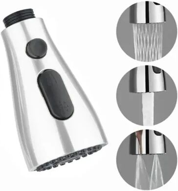 Youfap Market Water Saving Bathroom Sink Shower Spray Head, Kitchen Pull Out Faucet Sprayer Nozzle silver