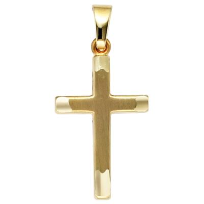 Kreuzanhänger JOBO "Anhänger Kreuz Goldkreuz 20 mm", gelbgold 333, Schmuckanhänger, Damen, Gelbgold 333, 333 Gold