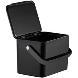 EKO Bio Abfalleimer Foodwaste Caddy schwarz 4 L Mülleimer ideal für Gemüse- und Obstabfälle, antibakteriell