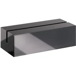 Kartenhalter aus Acryl, Sockel für variables Stecksystem MODUL schwarz | 100 mm | glänzend, Acryl (PMMA)