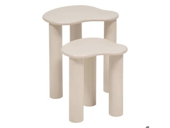 Lot de 2 tables d'appoint Olao ivoire 45x45cm - Atmosphera Créateur d'intérieur