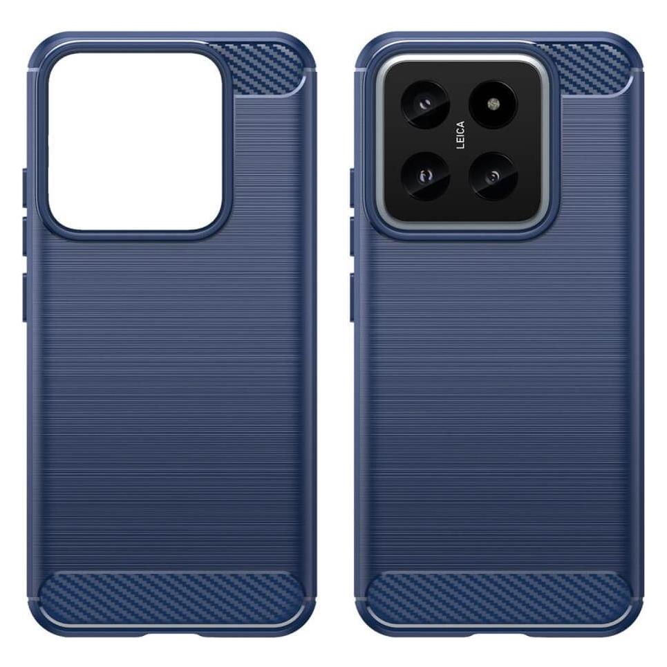 Cover-Discount Xiaomi 14 - Metall Carbon Look Hülle blau (Xiaomi 14) (660167073C)