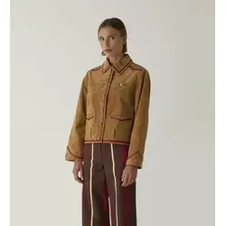 LAAGAM für Damen. M0533 Aveline Wildlederjacke in Braun (M), Lässig