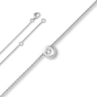 Silberkette ONE ELEMENT "Zirkonia Halskette aus 925 Silber 45 cm", silber, Halsketten, Damen, Silber 925 (Sterlingsilber), Silberkette, Kleines Statement – persönlich, stilvoll, alltagstauglich
