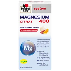 DOPPELHERZ Magnesium 400 Citrat system Brausetabl. 24 St