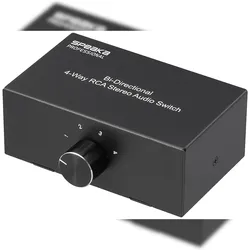SpeaKa Professional SP-AS-500 4 Port Cinch-Audio-Switch Metallgehäuse SP-12540456