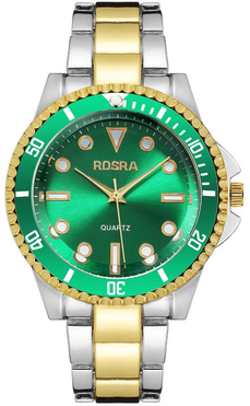 ModernMart Luxury Mens Business Quartz Watch Stainless Steel Classic Dress Sport Timepiece silver Golden Green