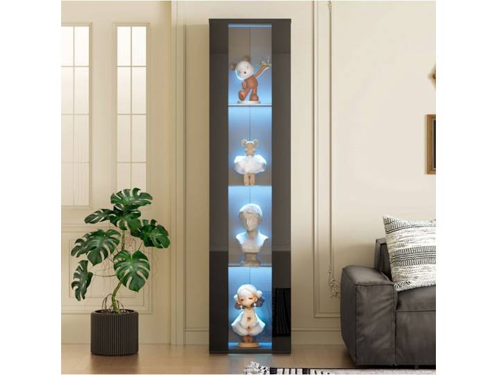 Vitrine multifonctionnelle LED – noir – 40 x 29 x 170 cm – contrôle APP