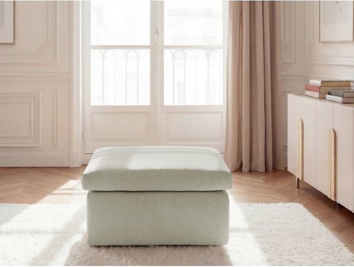 Pouf ENORE tissu lisse
