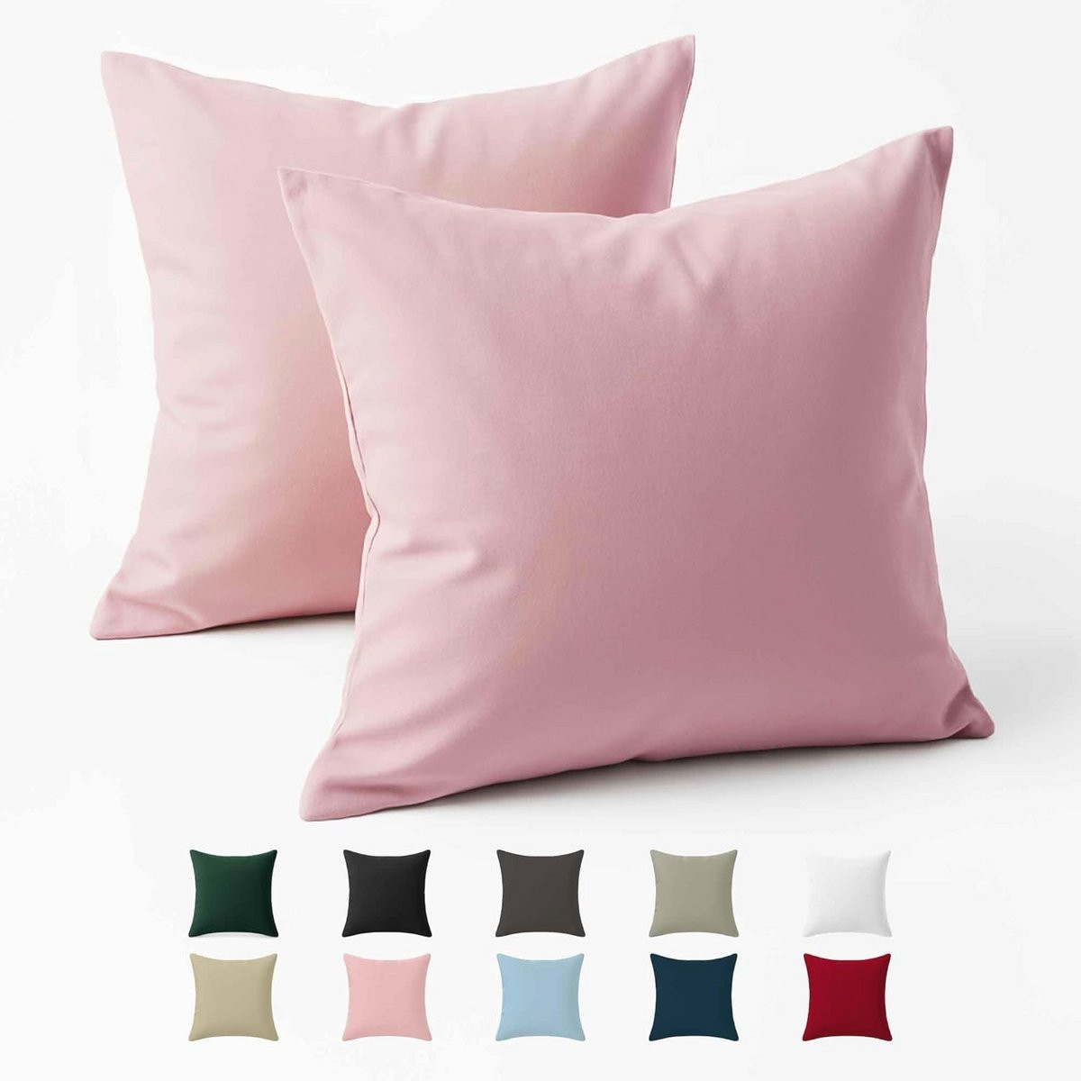 Set van 2 katoenen kussenslopen - Roze - 50 x 50 cm
