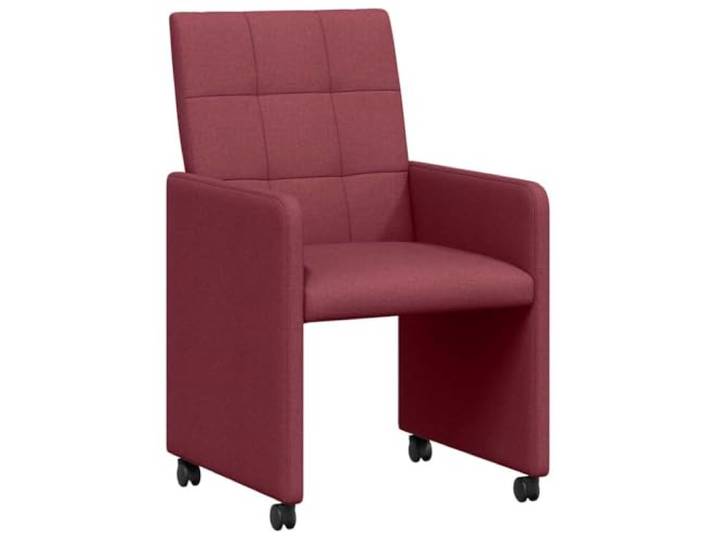 KUTYWEXFM 2er Set Esszimmerstühle mit Rollen Weinrot Stoff 58x65x94cm Ergonomische Polsterstühle für Esszimmer und Wohnbereich, mit leichtgängigen Rollen und bequemen Armlehnen.