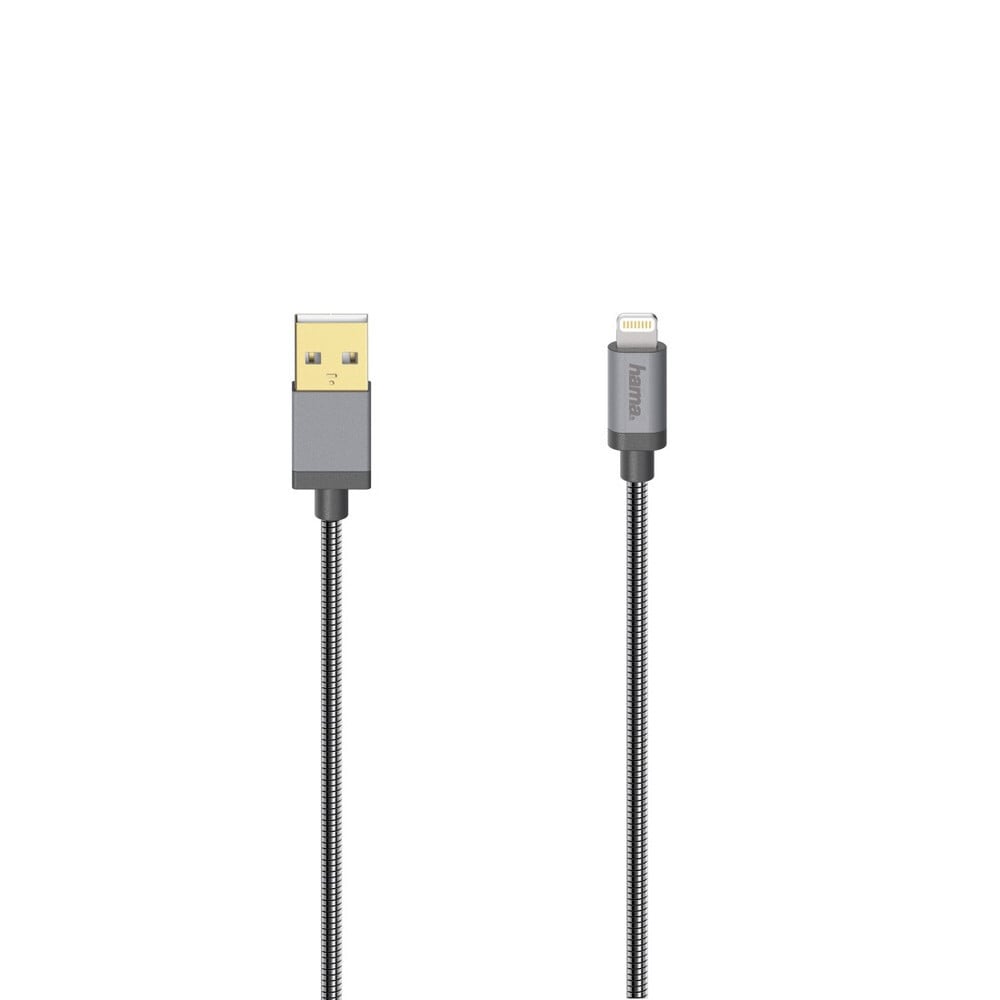 Hama USB-A naar Lightning kabel, 0,75 meter, grijs