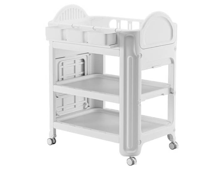 Wickeltisch Wickeltisch, Babypflegetisch, Windelwickeltisch, Abnehmbarer Badewannenständer for Neugeborene, Kinderbett, abnehmbar Kinderzimmer Organizer